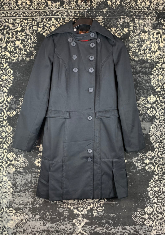 Womens Vintage Miss Sixty Black Trench Coat