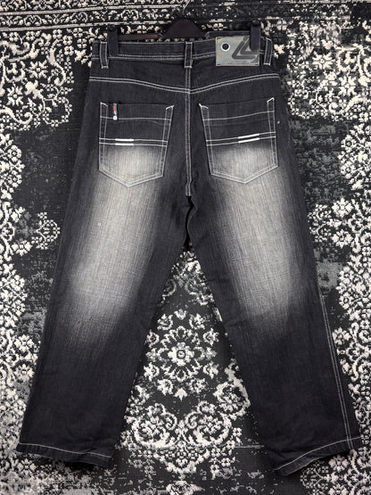 Mens Y2K LOT29 Washed Black Denim Jeans
