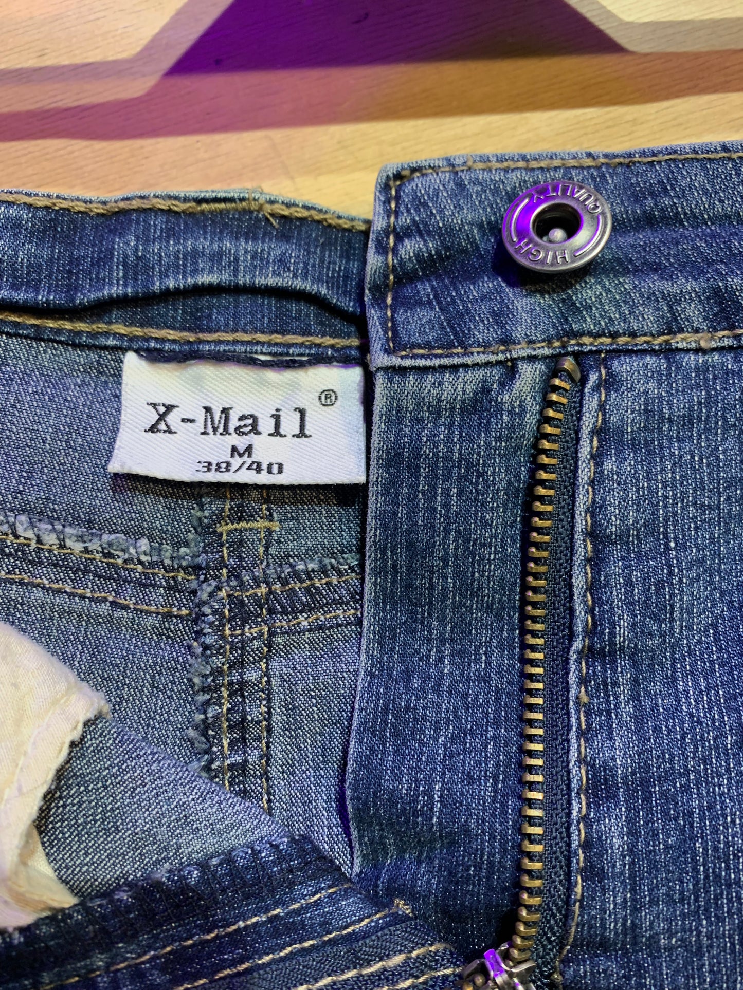 Womens Y2K X Mail Denim Mini Skirt