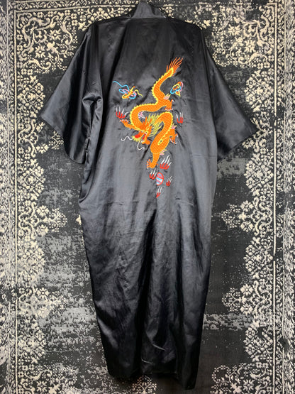 Black Silk Women Chinese Style Kimono