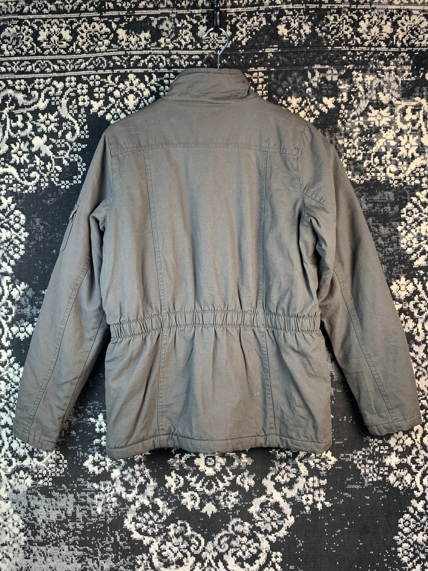Womens Vintage Y2K Dark Grey Techwear Utility Jacket