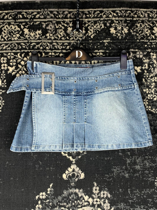Y2K Women's Denim Mini Skirt With Belt