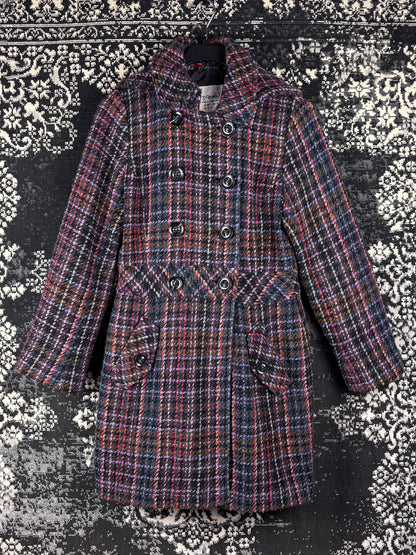 Women’s Vintage Esprit Multicolor Checkered Wool Coat