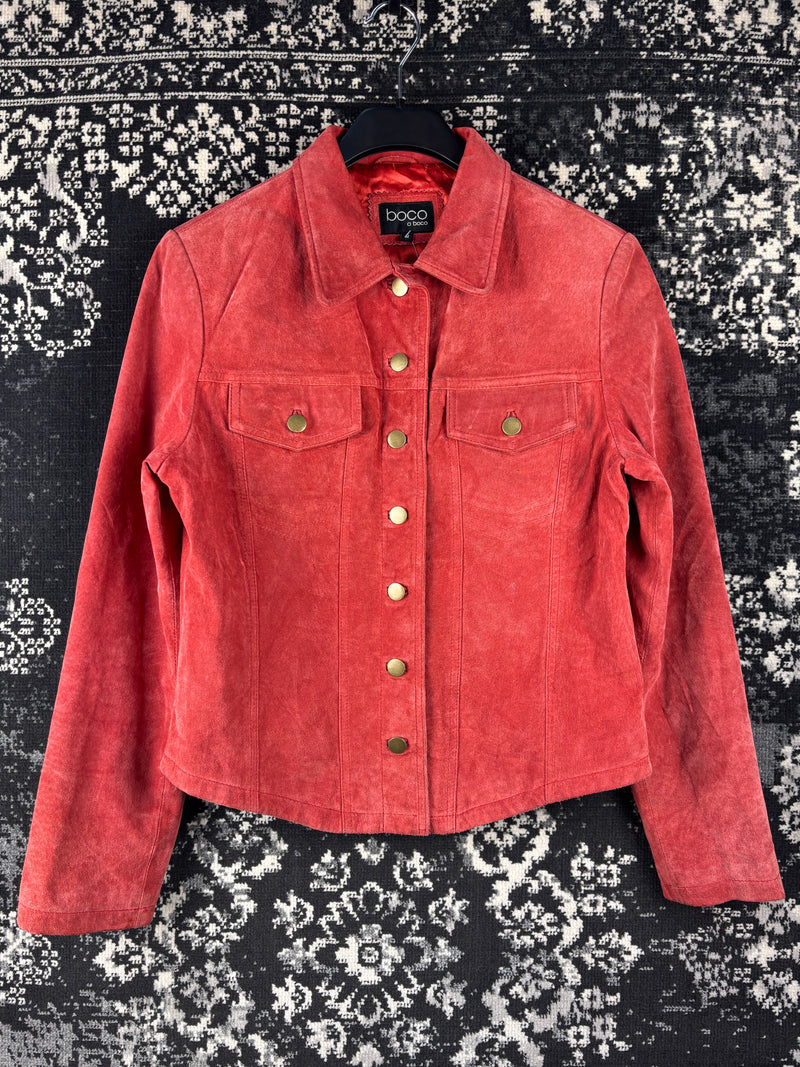 Women's Vintage Red Suede Jacket