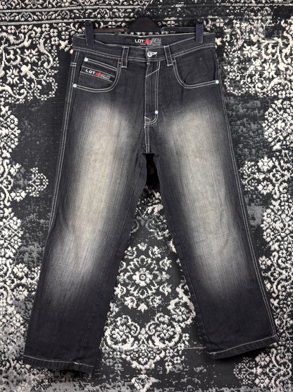 Mens Y2K LOT29 Washed Black Denim Jeans