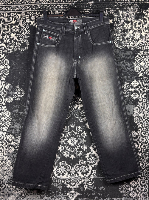 Mens Y2K LOT29 Washed Black Denim Jeans