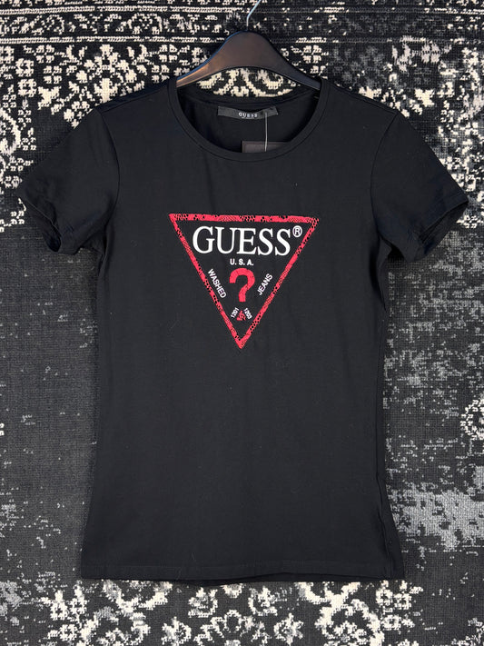 Women’s Y2K Guess Black Triangle Logo T-Shirt