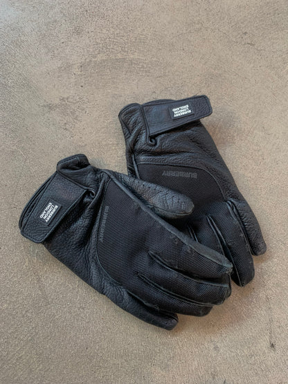 Mens Luxury Burberry Black Genuine Leather Gloves