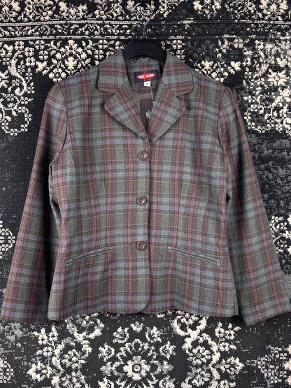 Women's Vintage BikBok Checkered Blazer