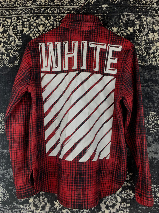 Off-White Vintage Red Plaid Button Up Shirt