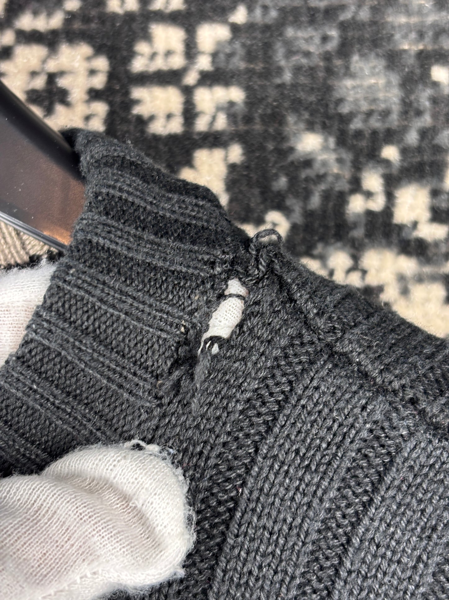 Mens Y2K S. Oliver Black Ribbed Knit Sweater