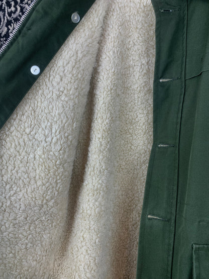 Mens Vintage Army Green Heavyweight Winter Coat