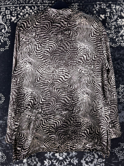 Women's Vintage Y2K Silky Zebra Print Longsleeve