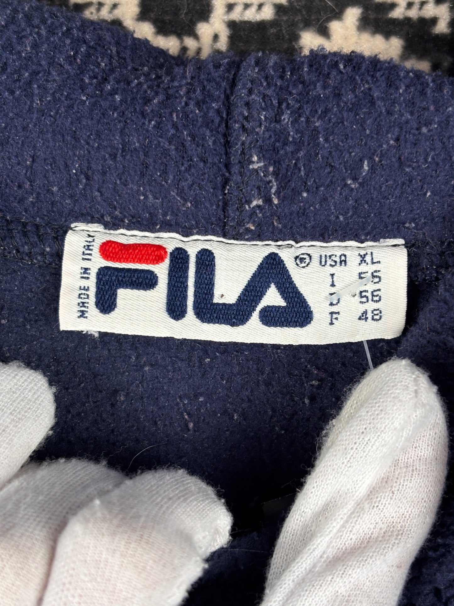 Mens Vintage Fila Fleece Hoodie
