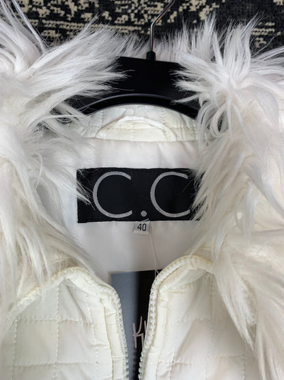 CC Y2K Women's White Quilted Zip-Up Jacket