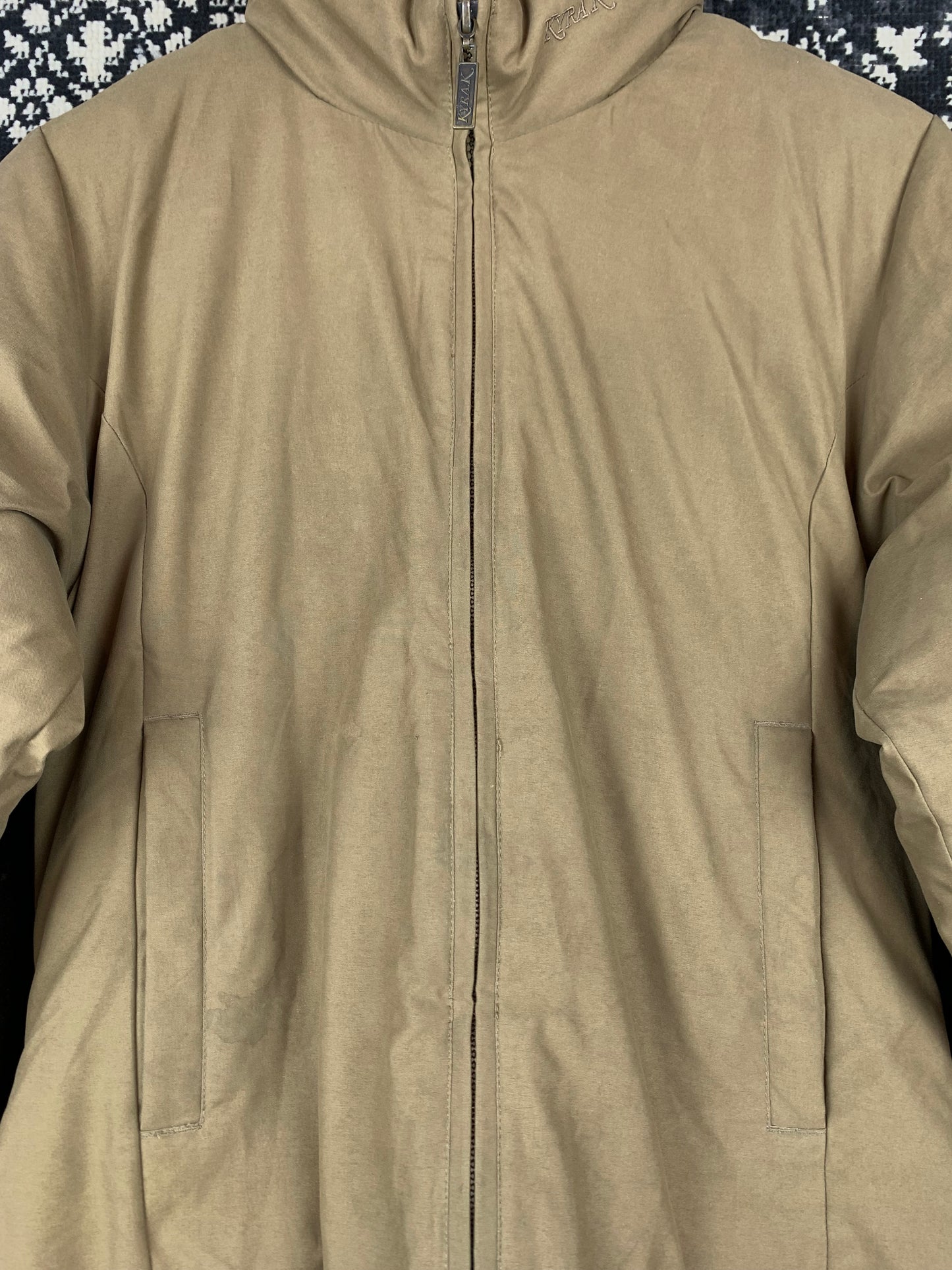 Womens Vintage Y2K Warm Brown Hooded Windbreaker Jacket