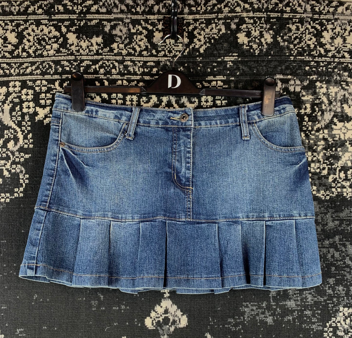 Womens Y2K X Mail Denim Mini Skirt