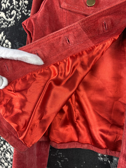 Women's Vintage Red Suede Jacket