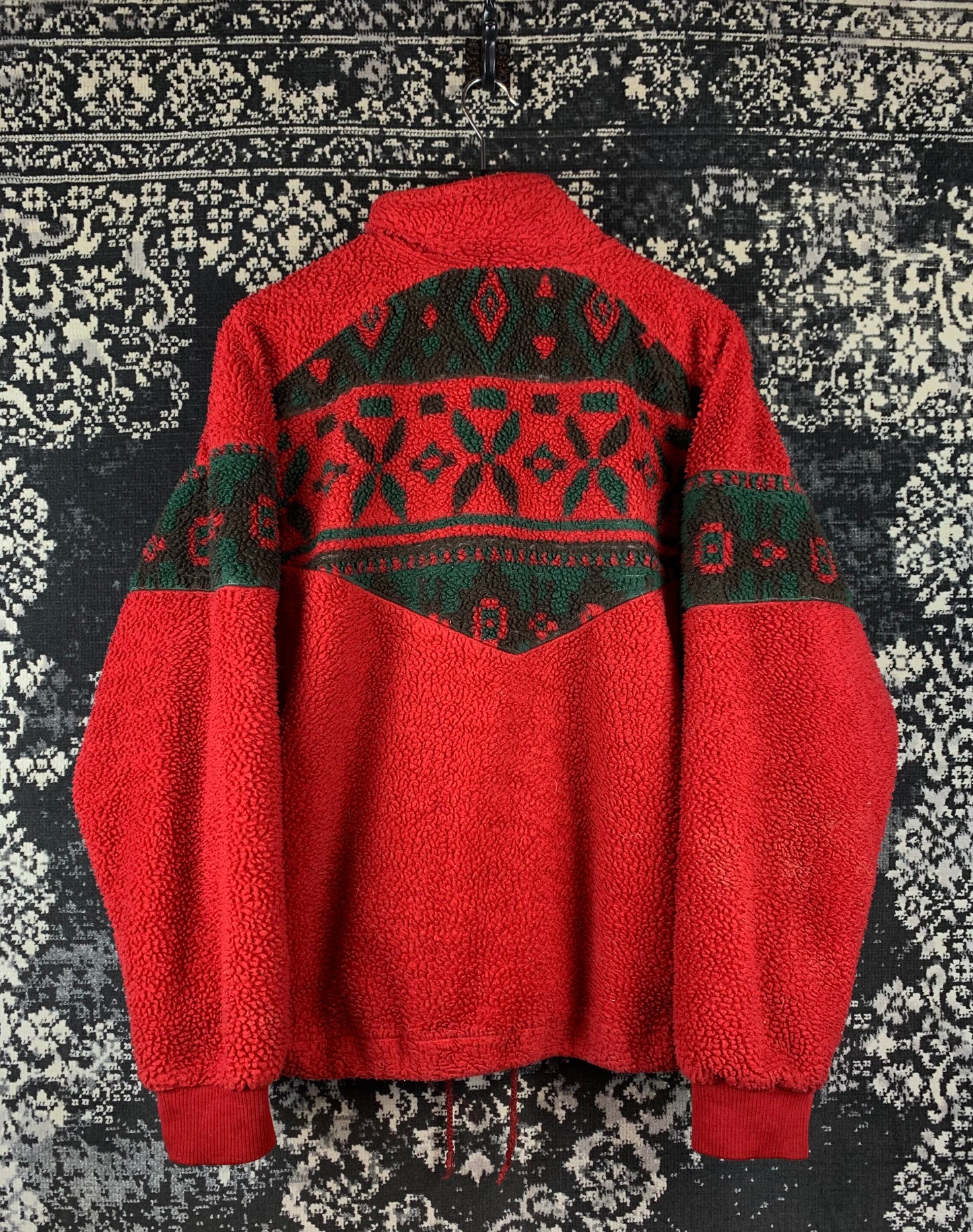 Mens Vintage Progress Red Sherpa Fleece Jacket