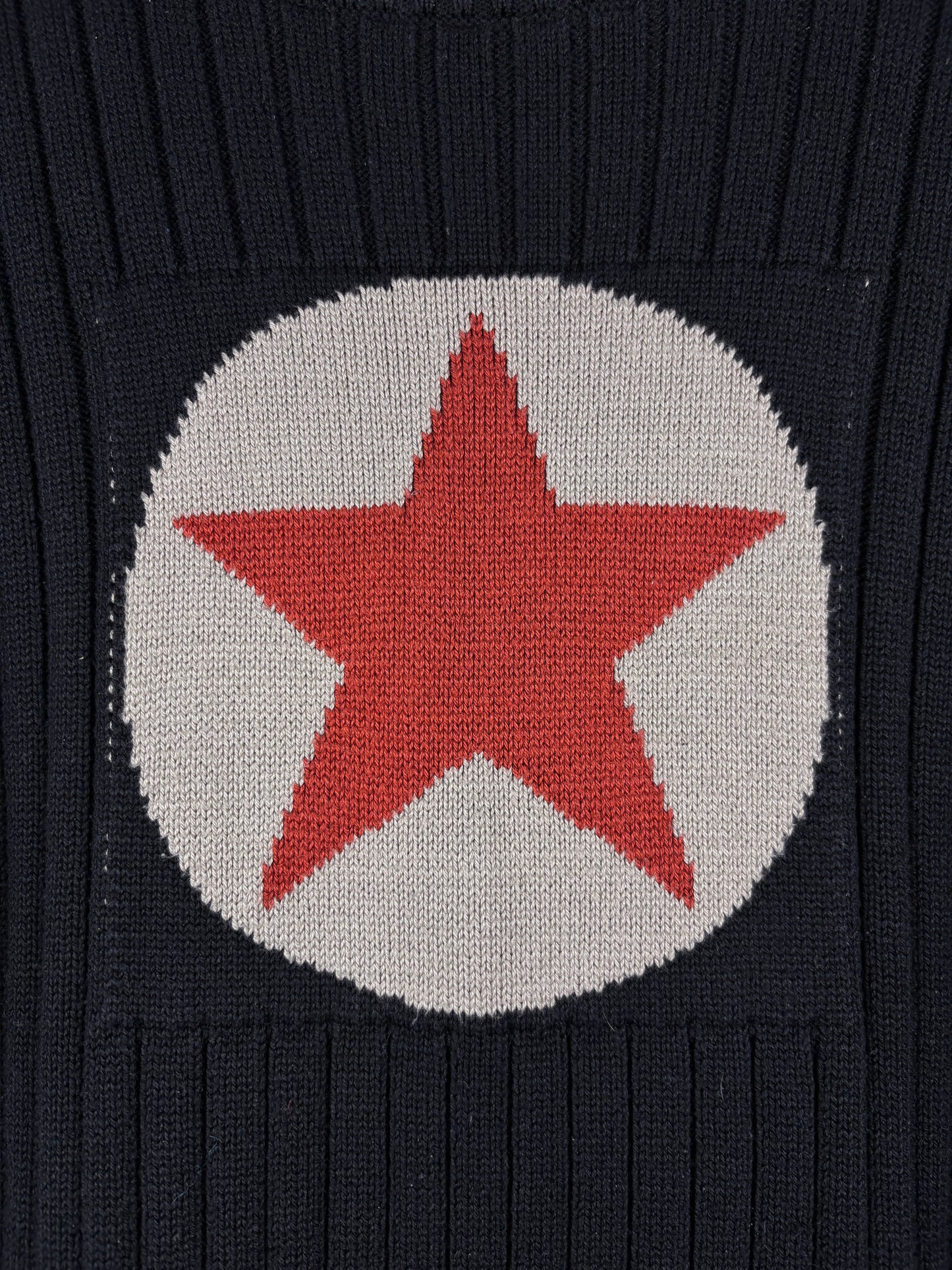 Mens Y2K S. Oliver Black Ribbed Knit Sweater