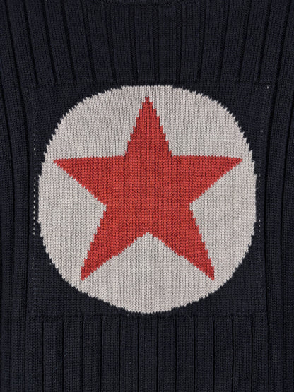 Mens Y2K S. Oliver Black Ribbed Knit Sweater