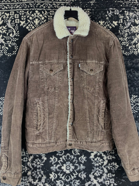 Vintage Levi's 71500 Brown Corduroy Sherpa Lined Trucker Jacket