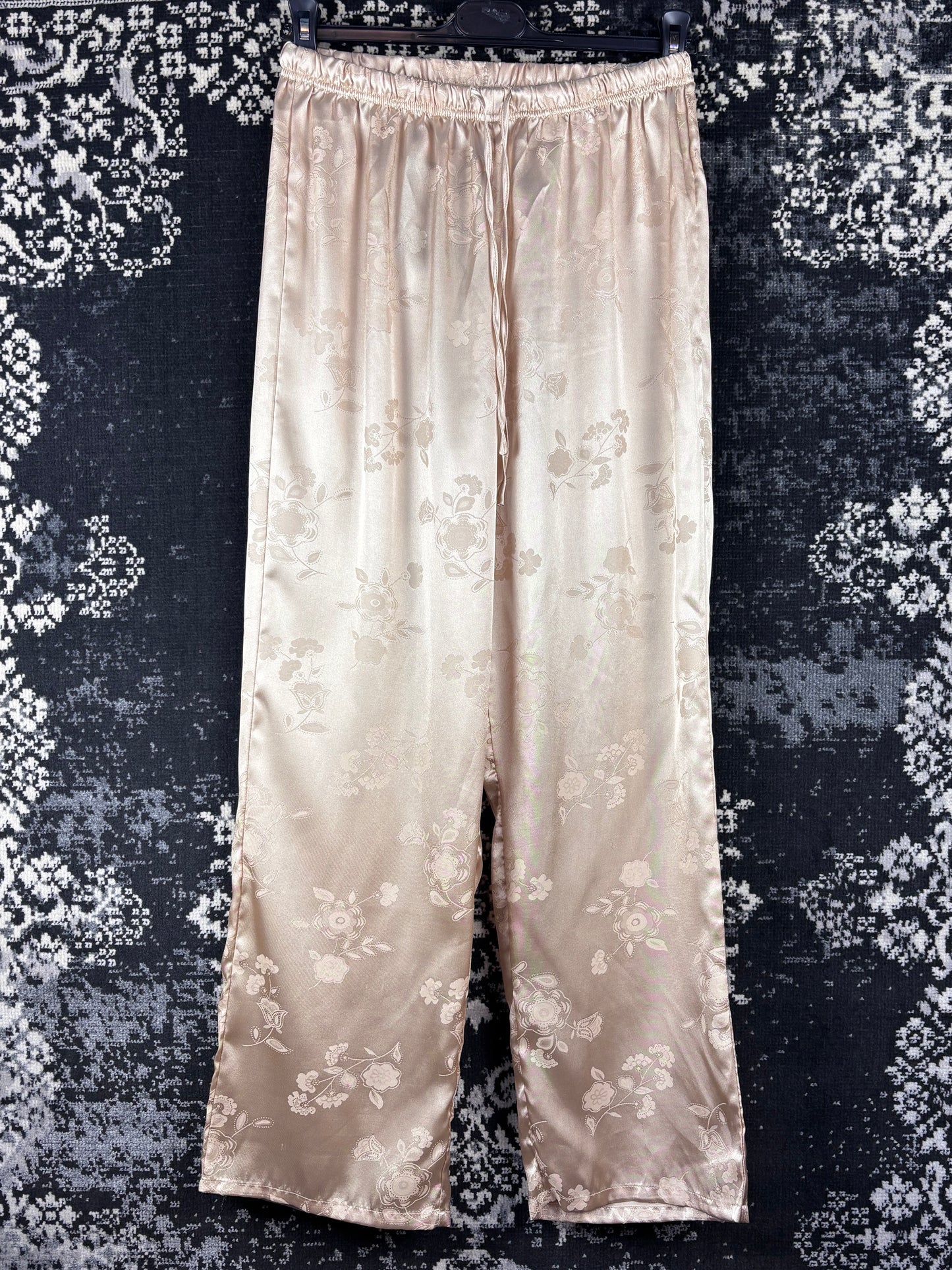 Women's Silky Beige Pajama Set