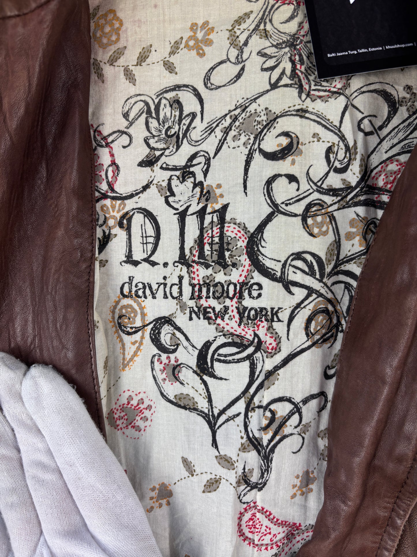 Womens Vintage Y2K David Moore Brown Genuine Leather Jacket