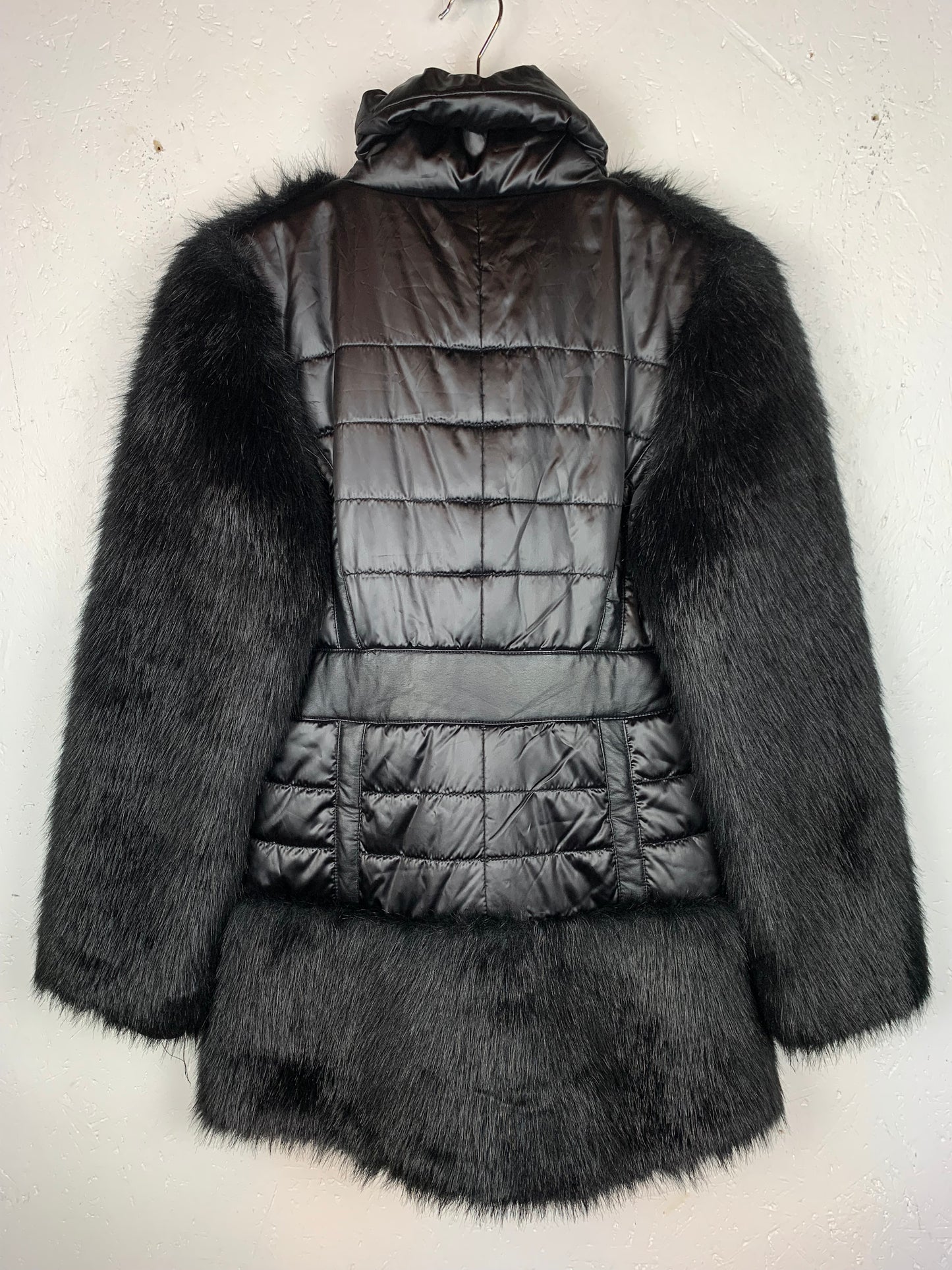 Cherry Couture Black Faux Fur Puffer Jacket