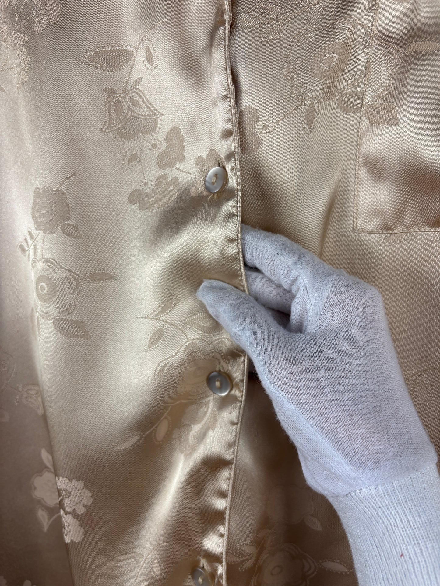 Women's Silky Beige Pajama Set