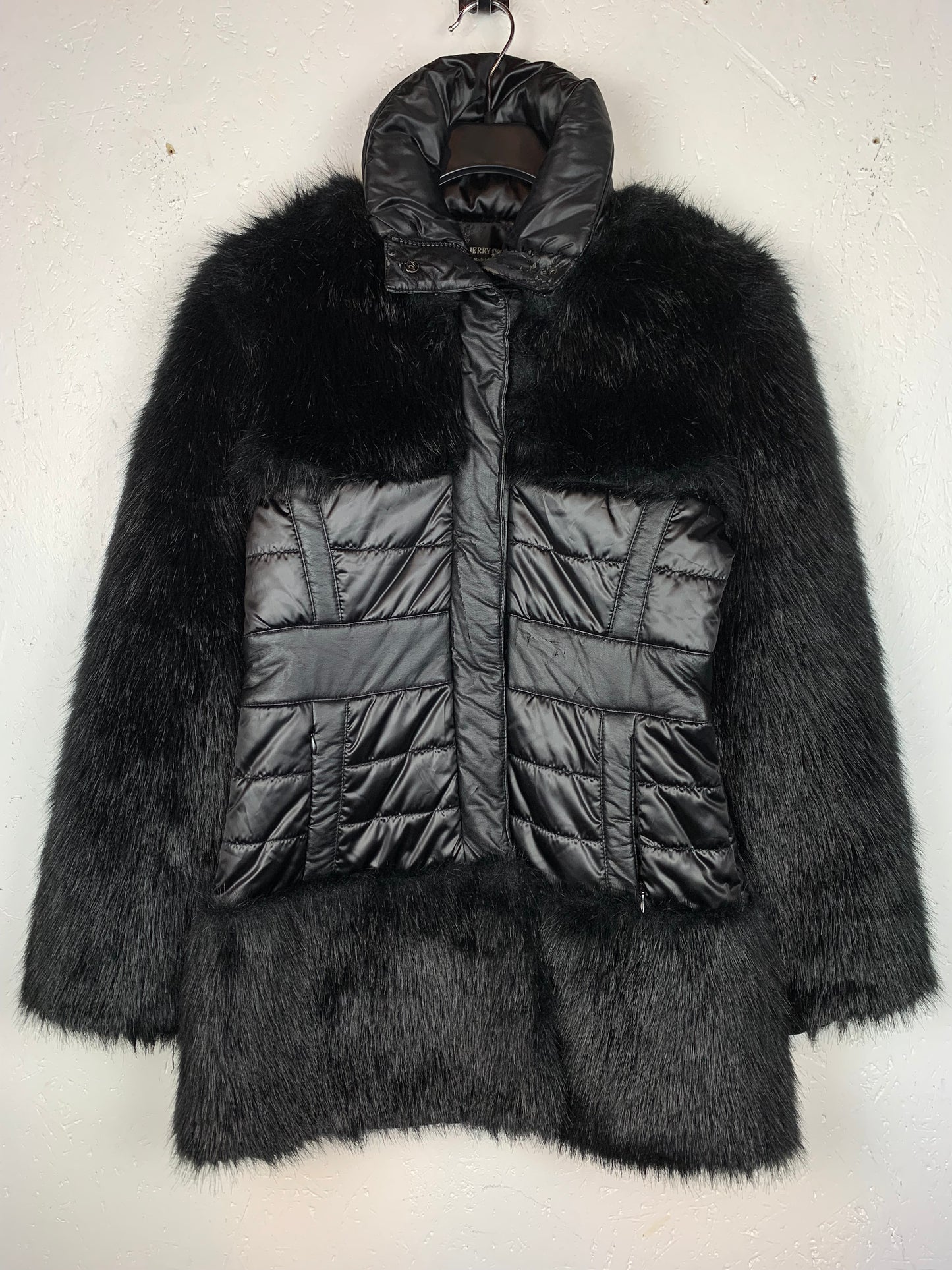 Cherry Couture Black Faux Fur Puffer Jacket