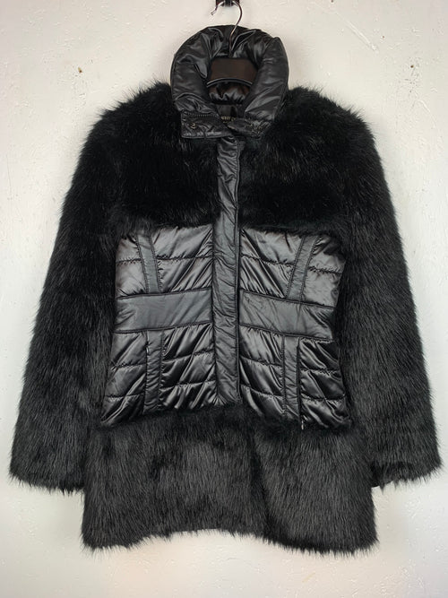 Cherry Couture Black Faux Fur Puffer Jacket