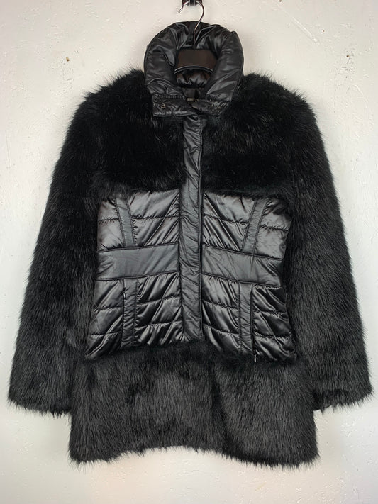 Cherry Couture Black Faux Fur Puffer Jacket