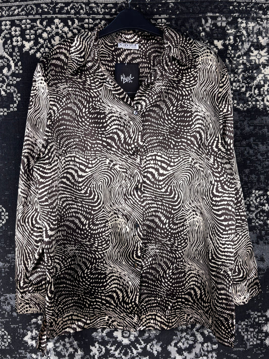 Women's Vintage Y2K Silky Zebra Print Longsleeve