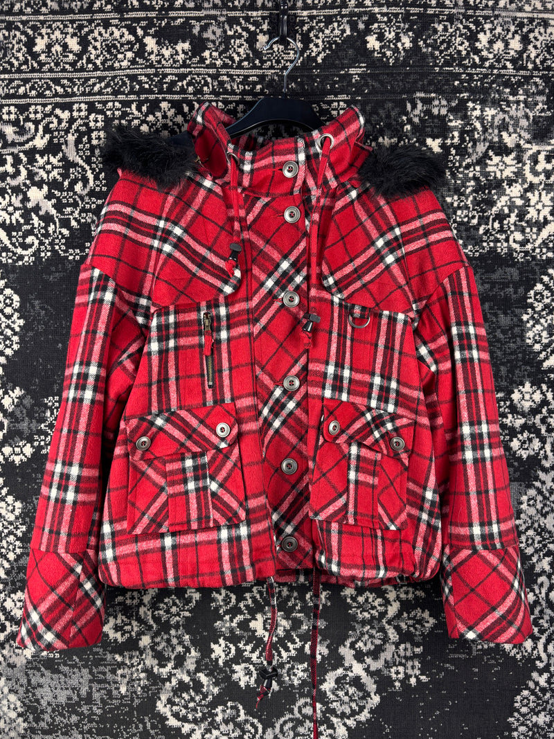 Women's Y2K Next Red Checkered Jacket