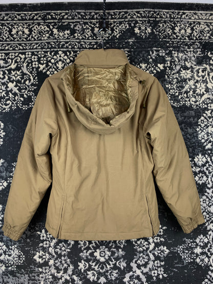 Womens Vintage Y2K Warm Brown Hooded Windbreaker Jacket