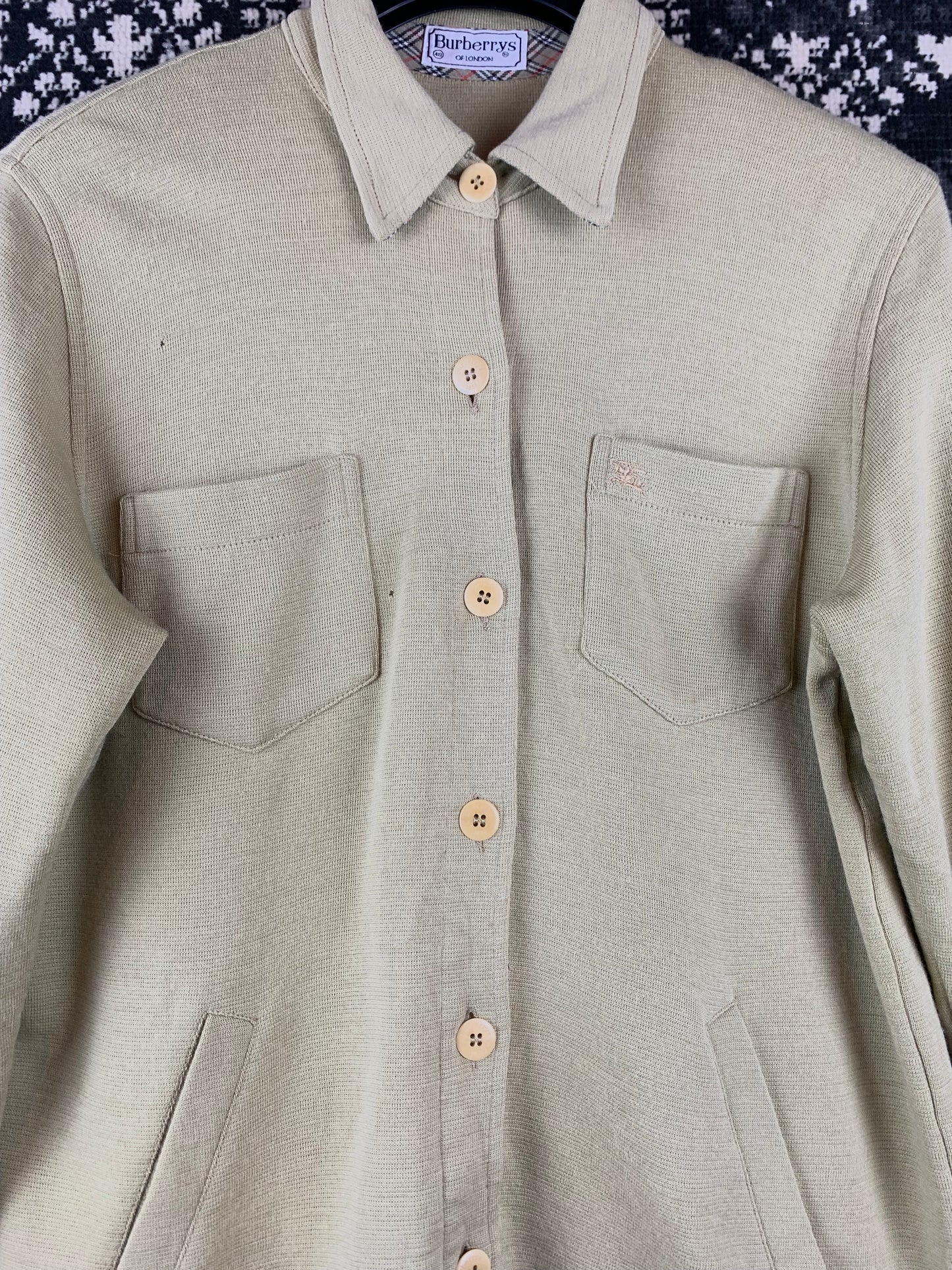 Men’s Vintage Burberrys London Beige Button Up Shirt