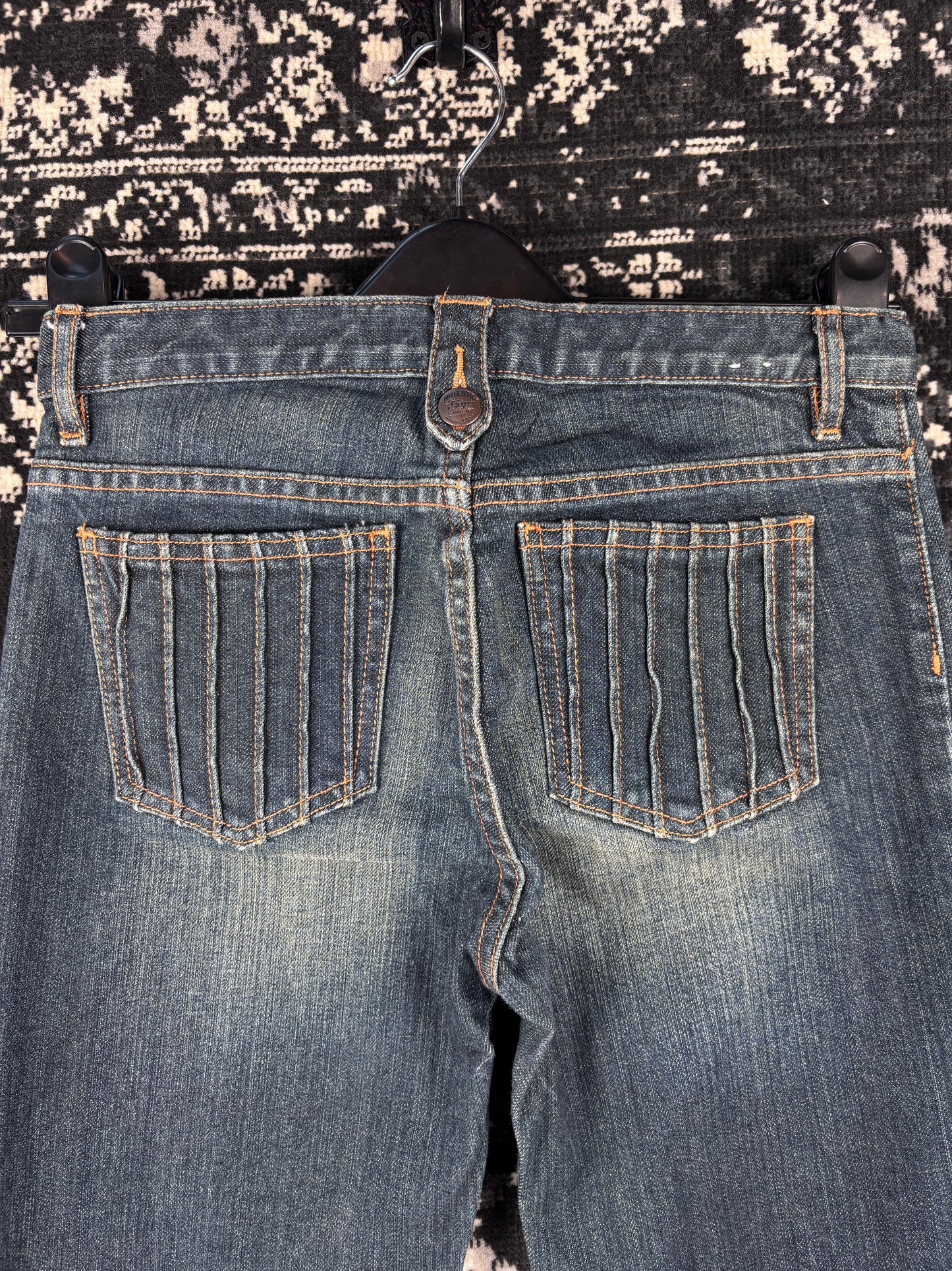 Womens Y2K Blue Denim Flare Jeans