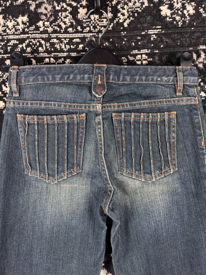 Womens Y2K Blue Denim Flare Jeans