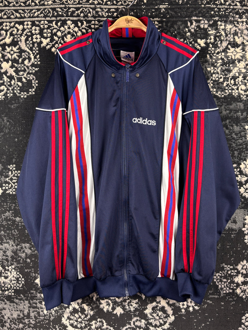 Men's Vintage Dark Blue Multicolor Adidas Originals Track Jacket