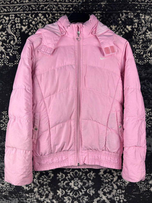 Womens Y2K Nike Pink Puffer Jacket