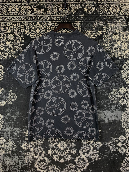 Mens Vintage Stüssy All Over Gear Print T Shirt