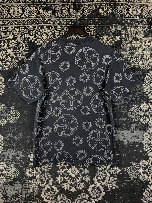 Mens Vintage Stüssy All Over Gear Print T Shirt