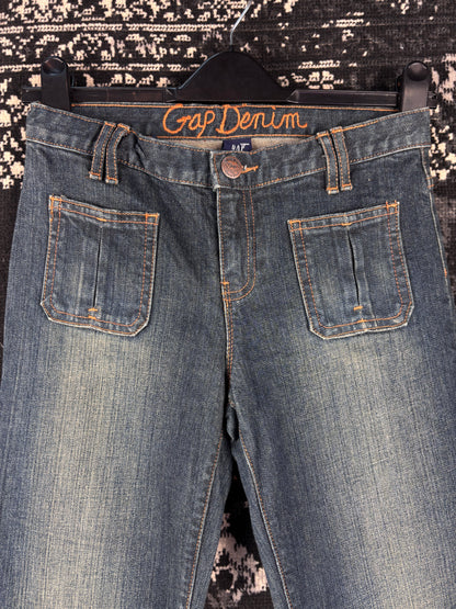 Womens Y2K Blue Denim Flare Jeans