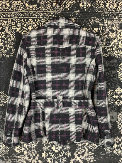 Clockhouse Y2K Style Checkered Wool-Blend Jacket