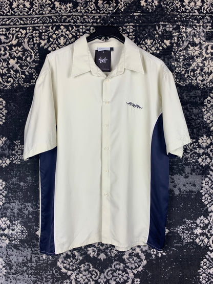 "Clockhouse" Beige and Black Button Up Shirt