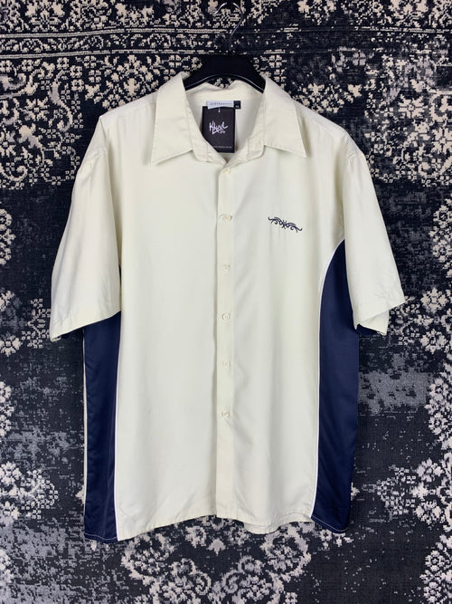 "Clockhouse" Beige and Black Button Up Shirt