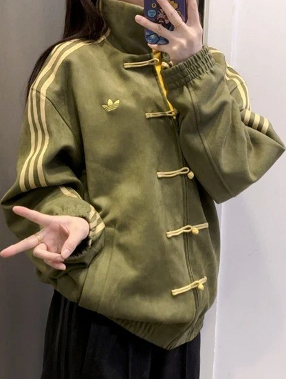 Adidas Olive Green Chinese Snake New Year 2026 CNY Tang Track Jacket